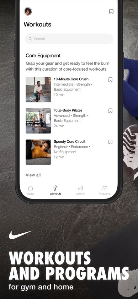 Nike Training Club App Store listing screenshot